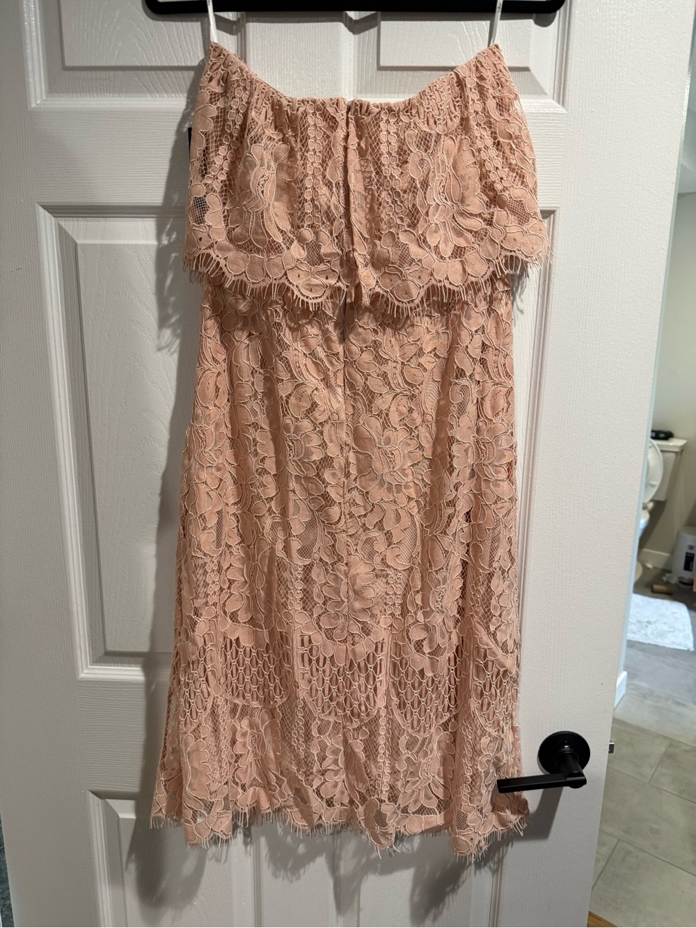 Lulu's Blush Floral Lace Midi dress